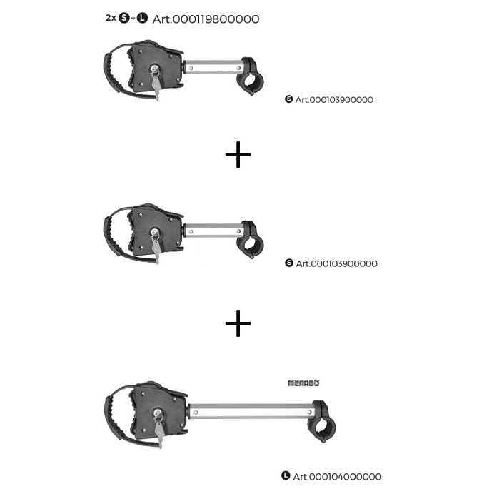 SET DRŽAČA ZA PRIČAVLJIVANJE MENABO KOTAČA (2X KRATKI + 1X DUGI)