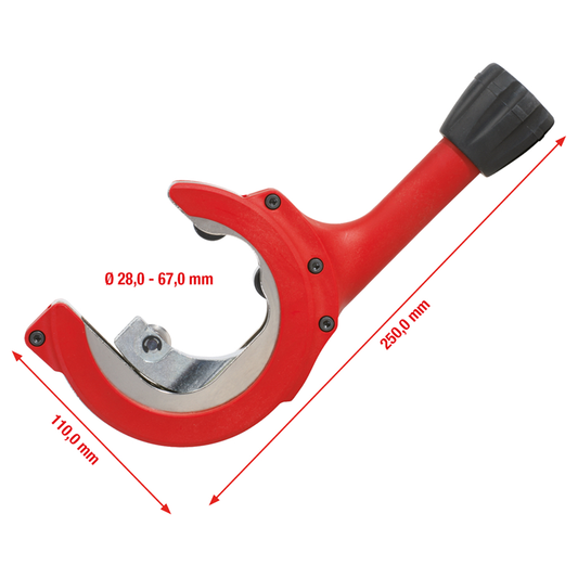 Rezač cijevi sa čegrtaljkom, 28-67 mm ks alati 104.5050