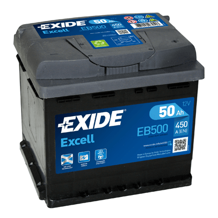AKUMULATOR EXIDE EXCELL EB500 50AH D+ 450A(EN) 207X175X190 50AH