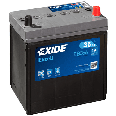 AKUMULATOR EXIDE EXCELL EB356 35AH D+ 240A(EN) 187X127X220 ( EB356 BEZ RUBA - EB356A S RUBOM ) 35AH