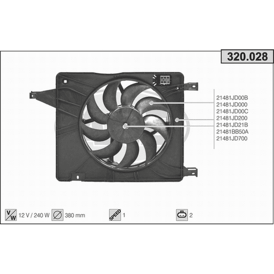 VENTILATOR HLADILNIKA 4S 320.028 = 21481BB50A
