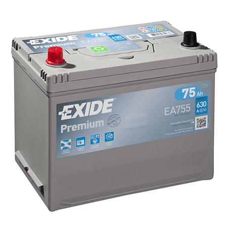 AKUMULATOR EXIDE PREMIUM EA755 75AH L+ 630A(EN) 270X173X222 75AH