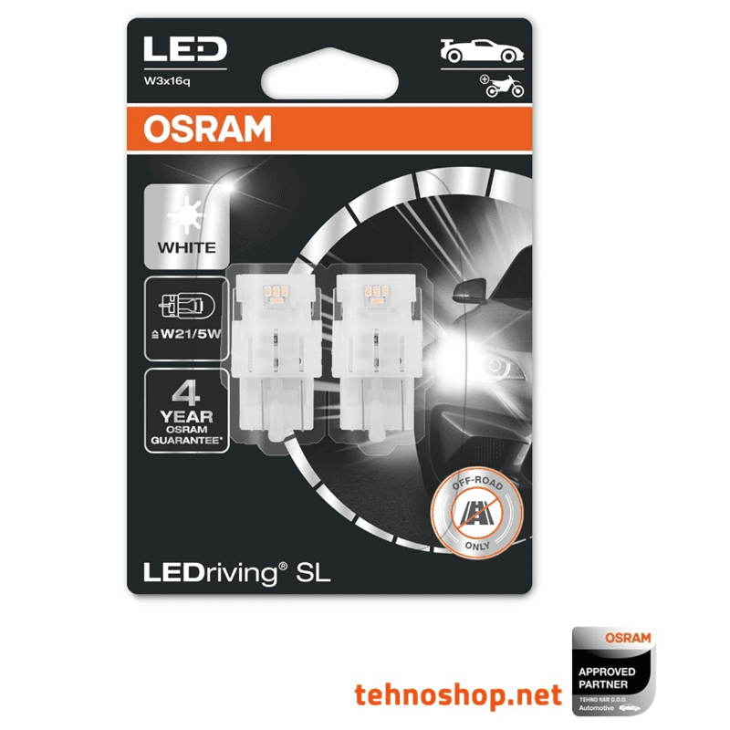 2X ŽARNICA LED OSRAM 7515DWP-02B 12V 1,7W W3X16Q LEDIVING SL W21/5W