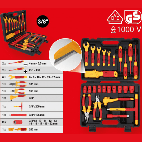 IZOLIRANI SET ALATA ZA HIBRIDNA I ELEKTRIČNA VOZILA, 26 DJELA 117.1895 KS TOOLS