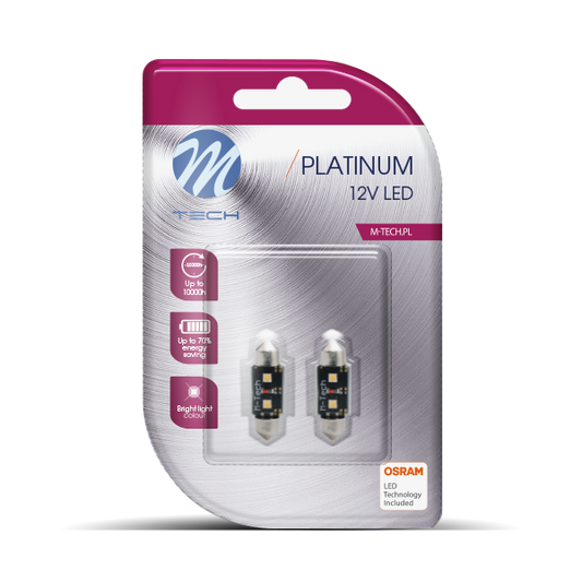 1X ŽARULJA LED 12V  C5W 36MM 9XSMD5630 WARM WHITE