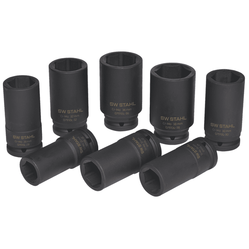 KOMPLETAN SET UDARNIH NASADNIH KLJUČEVA 3/4'' 22, 24, 27, 28, 30, 32, 36, 38MM 07910L SW-STAHL