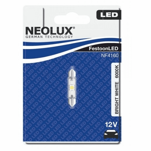 žarulja LED Neolux 12V solfit  41mm 6000K, 0,5WSV8.5-8 blister jednojni