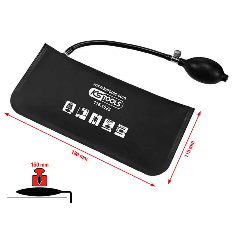 PODLOGA ZA PRITISAK, 133X270MM SA RUČNOM PUMPOM 116.1025 KS TOOLS