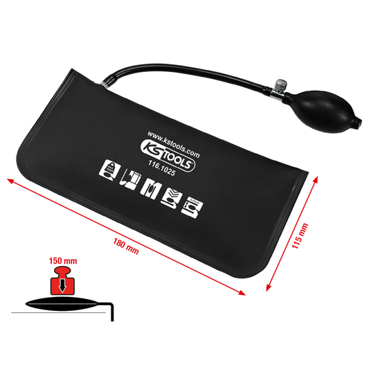 PODLOGA ZA PRITISAK, 133X270MM SA RUČNOM PUMPOM 116.1025 KS TOOLS