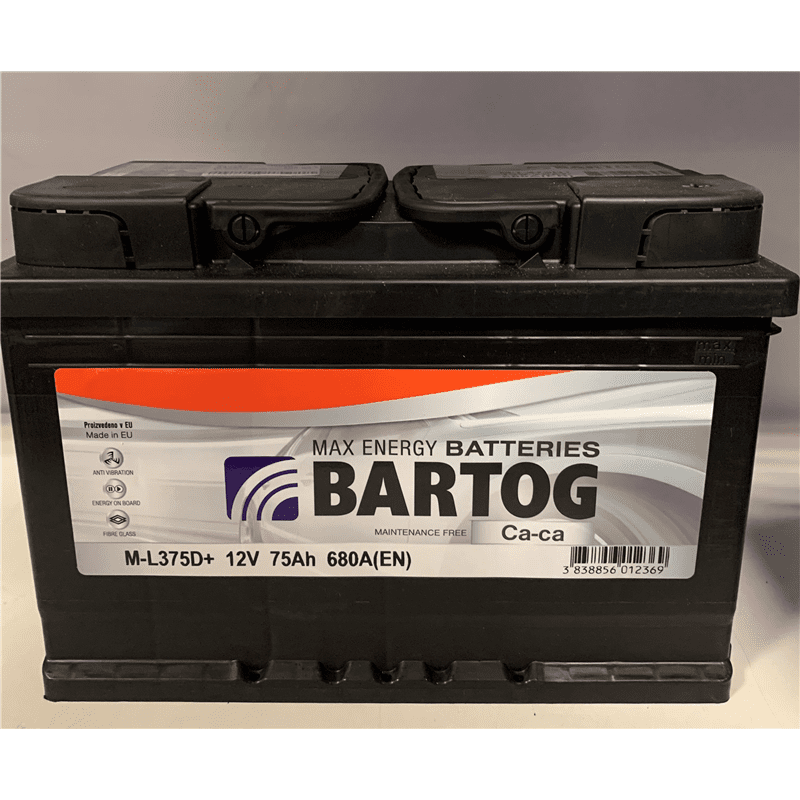 AKUMULATOR BARTOG M-L375D+ 75AH D+ 680A(EN) 275X175X190