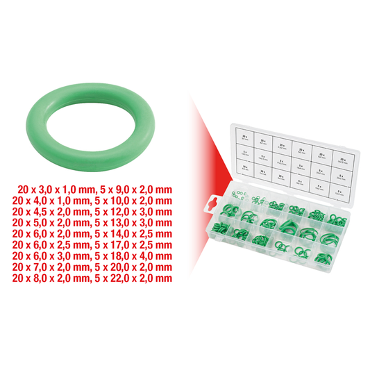 SET O-PRSTENOVA, HNBR, UNUTARNJI, O 3-22MM, 225-DIJELA 970.0260 KS ALATI
