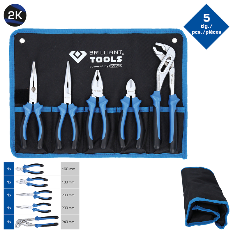 SET RADIONIČKIH KLJEŠTA, 5 DJELA, BT060005 BRILLIANT TOOLS