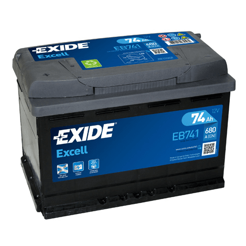 AKUMULATOR EXIDE EXCELL EB741 74AH L+ 680A(EN) 278X175X190 74AH