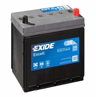 AKUMULATOR EXIDE EXCELL EB356A 35AH D+ 240A(EN) 187X127X220 ( EB356A S RUBOM - EB356 BEZ RUBA ) 35AH