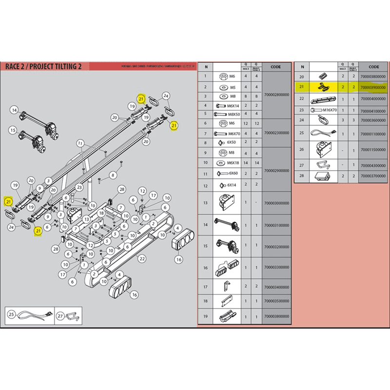 REZERVNI DIJEL ALU RAIL KAPE NOVI MENABO 700003900000 2KOM