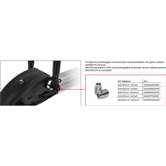 ADAPTER 9X100 QUICK RELEASE ZA BICIKLI PRO TOUR KROVNI NOSAČ MENABO