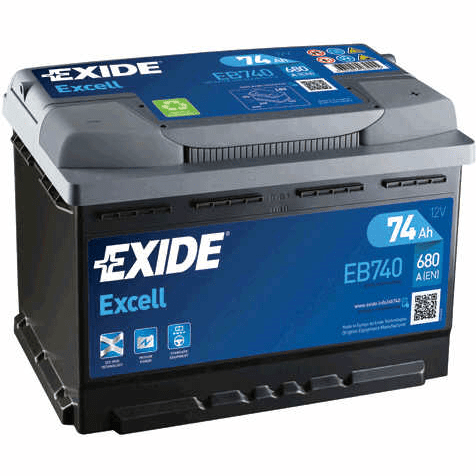 BATERIJA EXIDE EXCELL EB740 74AH D+ 680A(EN) 278X175X190 74AH-75AH