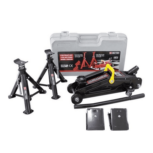 SET HIDRAULIČNO PODIZANJE KROKODIL 2 T, STALAK NOSAČ 2 T, BLOKADA KOTAČA HE-820033+T42004+TR