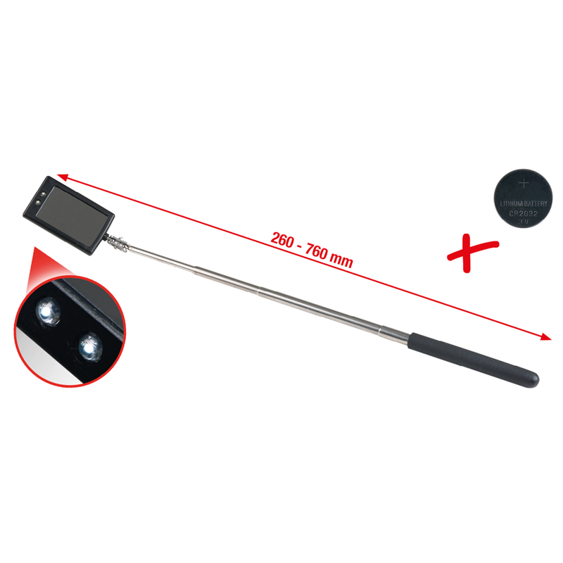 PODESIVO RETROVNO OGLEDALO SA OSVJETLJENJEM 550.1136 KS TOOLS