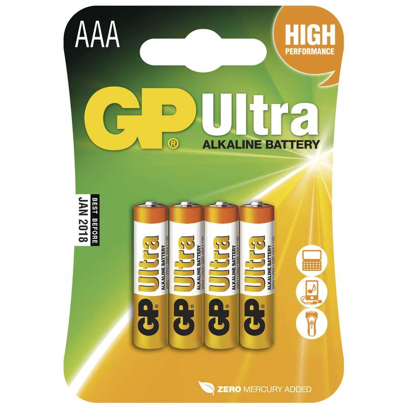 4x prekidač GP Ultra 1,5 V AAA alkalni blister