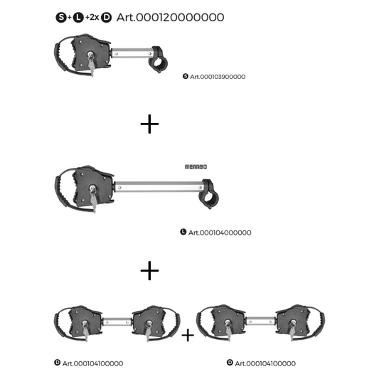 SET DRŽAČA ZA PRIČAVLJIVANJE MENABO KOTAČA (KRATKI + DUGI + 2X DUPLI)