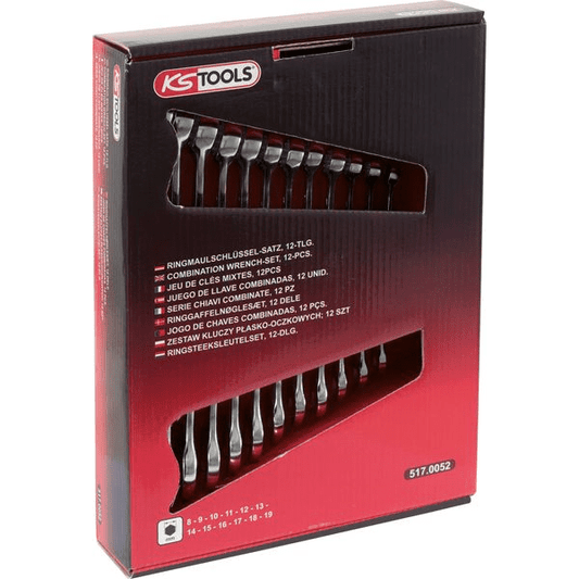 GARNITURA KLASIČNIH OTVORENIH KLJUČEVA, KRATKI, 12-DIJELNI, 8-19MM 517.0052 KS TOOLS