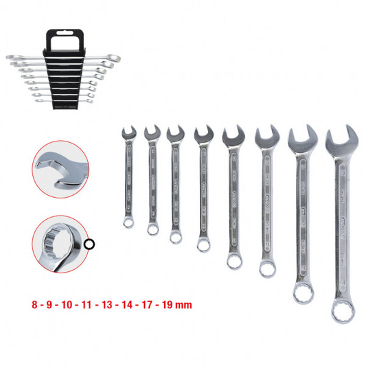 KLASIČNI KLJUČEVI OTVORENI, KRATKI, 8-DIJELNI, 8-19MM 517.0048 KS TOOLS