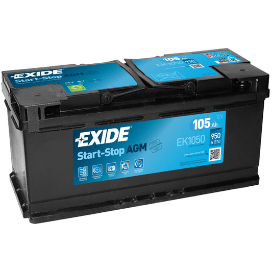 EXIDE BATERIJA SEE ID 699350 AGM EK1050 105AH D+ 950A(EN) 394X175X190
