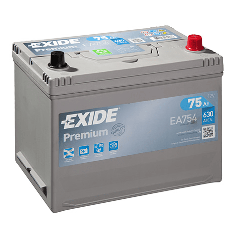 BATERIJA EXIDE PREMIUM EA754 75AH D+ 630A(EN) 270X173X222 75AH