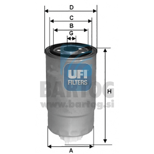 FILTER GORIVA UFI 24.H2O.05