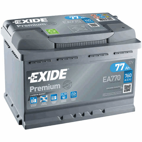 BATERIJA EXIDE PREMIUM EA770 77AH D+ 760A(EN) 278X175X190 74AH-75AH-77AH