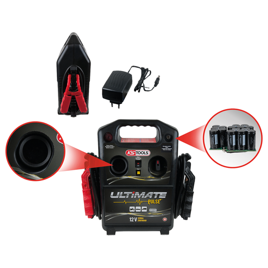 12 V BOOSTER BATERIJSKI BOOSTER - PRIJENOSNI UREĐAJ ZA POMOĆ U POKRETANJU 720 A KS TOOLS 550.1830