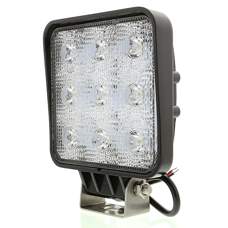 RADNA LED LAMPA 27W, 9 LED, KVADRATNA, 2200 LM 12/24V HLADNO BELA