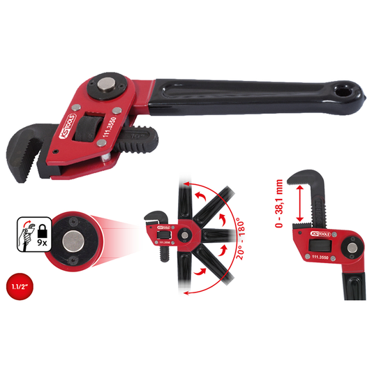 KLJEŠTA ZA CIJEVI 1.1/2" SA PODESIVOM GLAVOM 111.3550 KS ALATI