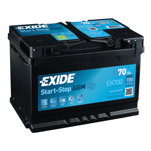 AKUMULATOR EXIDE AGM EK700 70AH D+ 760A(EN) 278X175X190 = EP600