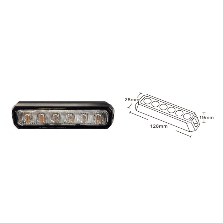 TREPTAJUĆE LED SVJETLO 12V 24V (6X LED) NARANČASTO LW0032-ALR-1 KAMAR