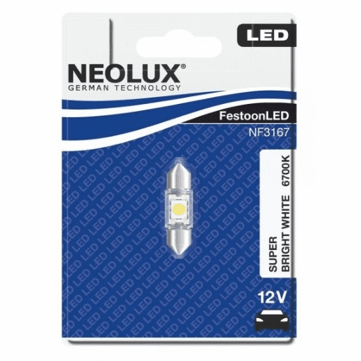 žarulja LED Neolux 12V solfit  31mm 6000K, 0,5WSV8.5-8 blister jednojni