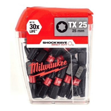 VRH VIJAKA SHOCKWAVE IMPACT TX25 25MM 25KOM MILWAUKEE 4932430880