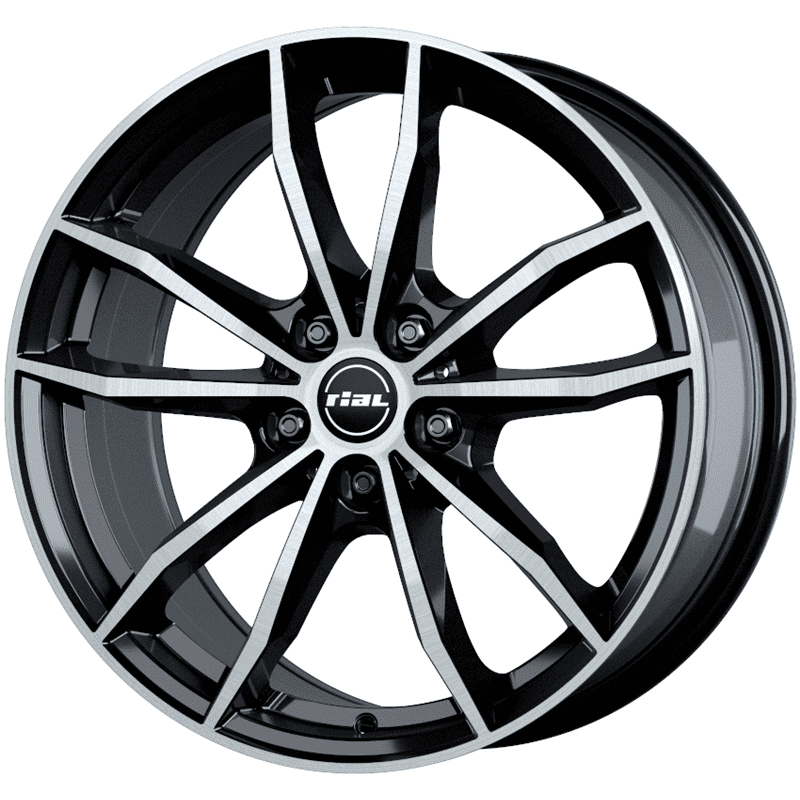 FELGE A18 5x112 ET30 8,0x18 RIAL X12  ECE črna spredaj polirana 66,5 (BMW 2er Coupe (G42) 2021-, 3er (G20/