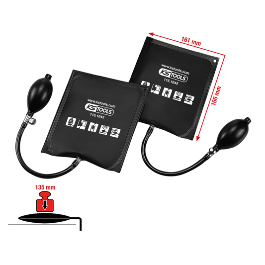 SET PODLOGA ZA PRITISAK SA RUČNOM PUMPOM 2 DIJELA 161X166MM 116.1045 KS TOOLS